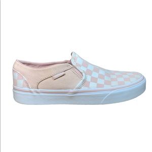 Checkered Vans Slip on Pink & White